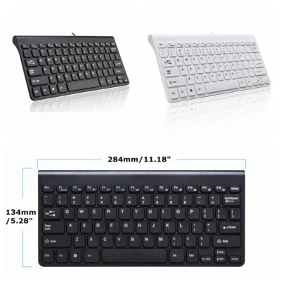 Small Waterproof 78 Keys Wired USB Keyboard for PC Desktop Laptop Computer White - Image 1 of 4