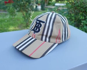BURBERRY CAP M logo baseball base beige vintage check tb beaded - Bild 1 von 16