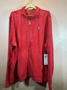 Chaqueta deportiva Fila para hombre Bikingred O-Fit de terciopelo roja 4XL - Imagen 1 de 4