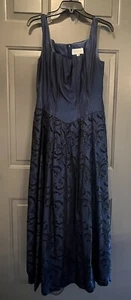 Abito formale vintage blu navy motivo floreale 14 cosplay gotico fanciulla strega beetlejuice - Foto 1 di 10