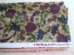 Burgundy, blue, green, tan plants for Quilting Treasures by Cranston - Picture 1 of 1