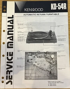 Kenwood Original Service Manual KD-54R Automatic Return Turntable - Picture 1 of 1