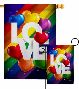 Love Mean Pride Garden Flag Support Decorative Small Gift Yard House Banner - Picture 1 of 17