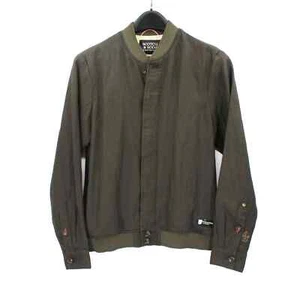 Scotch & Soda Lightweight Olive Green Linen Blend Bomber Jacket Small Button Up - Picture 1 of 7