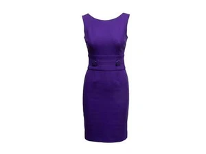 Purple Versace Sleeveless Wool Dress Size IT 38 - Picture 1 of 6