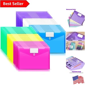 Color-Coded A4 Size Document Folders for Effortless Organization - Pack of 36 - Picture 1 of 9