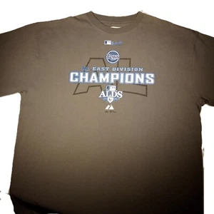 Camicia Tampa Bay Rays taglia XL MLB ALDS Champions 2008 Majestic grigia nuova senza etichette - Foto 1 di 8