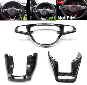 Real Carbon Fiber Steering Trim Replacement Kit Fits W205 W213 C117 W218 SLC SL - Picture 1 of 5
