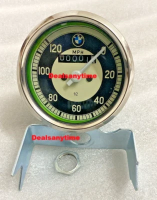 FIT FOR BMW 0-120 MPH MOTORCYCLE SPEEDO REPLICA FITS MANY MODELS SMITHS - Image 1 of 4