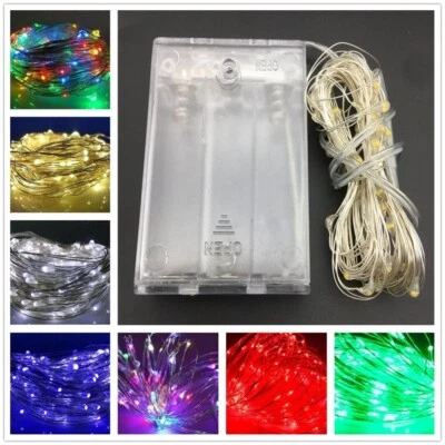 Battery Operated LED Fairy lights 2M-10M Fairy silver lights - Image 1 of 4
