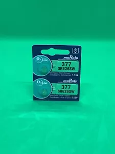 2 x Watch batteries 377 MuRata (Sony) SR626SW Long Exp. UK seller. Fast Shipping - Picture 1 of 2