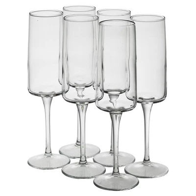 Pasabahce Tall Stemmed Champagne Prosecco Flutes Wine Glasses Stemware Set 190ml