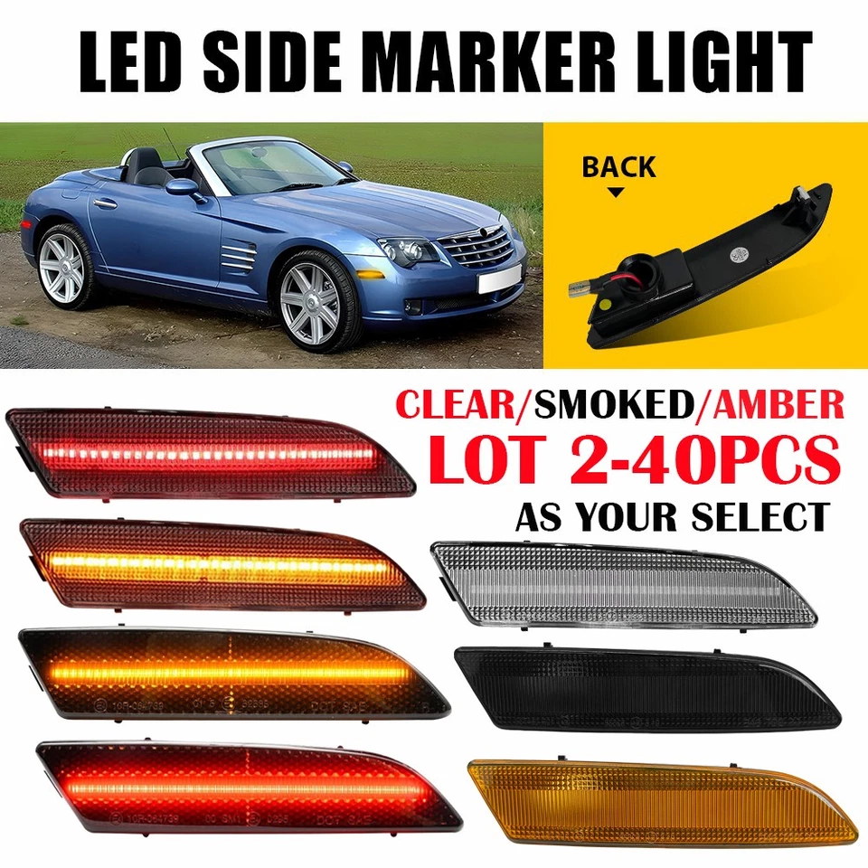 Luces de señalización laterales de parachoques delantero trasero ámbar 2-40 piezas para Chrysler Crossfire 2004-08 Foto 1 de 1
