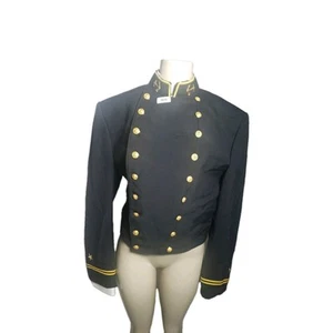 Flying Cross Uniform Navy Jacket Single Breasted Crop Top Gold Buttons 42L Black - Picture 1 of 14