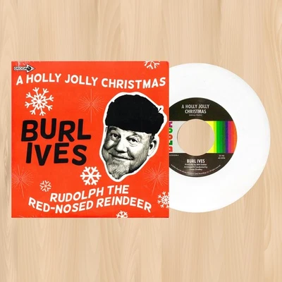 WHITE VINYL----  BURL IVES A Holly Jolly Christmas 7" SINGLE RECORD Rudolph 1222 - Image 1 of 3