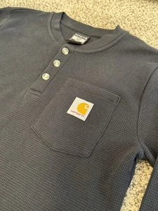 Carhartt Jugend Henley Tasche Langarm Hemd Small Thermo Arbeitskleidung Neu mit Etikett - Bild 1 von 8