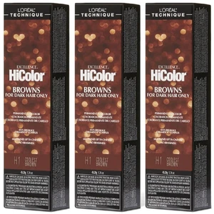 Loreal Excel Hicolor H01 Tube Coolstes Braun 1,74oz - 3 PACKUNGEN MENGE - Bild 1 von 2
