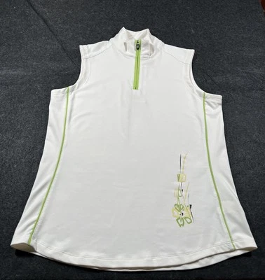 Рубашка для гольфа женская Cutter & Buck небольшая CB DryTec эластичная без рукавов четверть молнии - Изображение 1 из 4