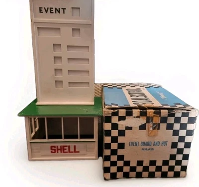 TABLERO DE EVENTOS y CABAÑA Triang Scalextric MM A/201 en caja original de principios de los 60 - Imagen 1 de 4