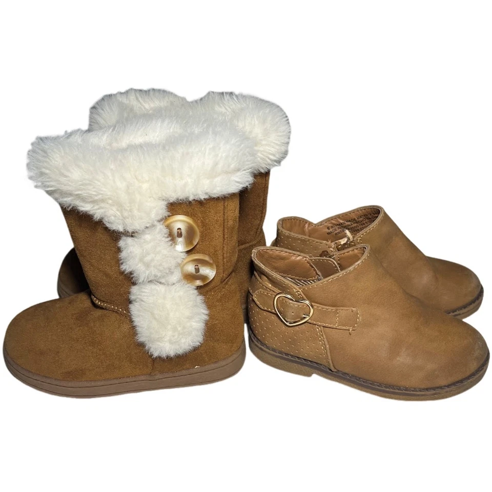 Lote de botas cortas altas Jumping Beans para niños talla 6 7 marrón Foto 1 de 4