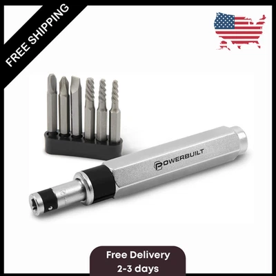 Powerbuilt 7 Piece Mini Impact Driver and Extractor Set - 647767 - Image 1 of 4