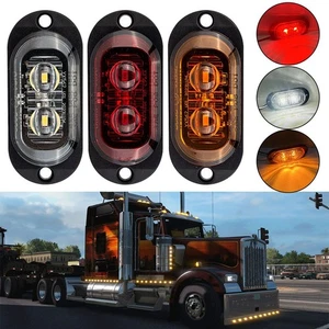 Waterproof 2LED Side Marker Lights 2PCS For Trucks Trailers RVs And For Boats - Picture 1 of 17