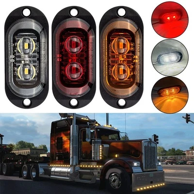 Waterproof 2LED Side Marker Lights 2PCS For Trucks Trailers RVs And For Boats - Image 1 of 4
