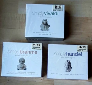 Simply Handel , Simply Vivaldi , Simply Brahms ,(12 CDs) of Musical Genius ,New - Picture 1 of 6