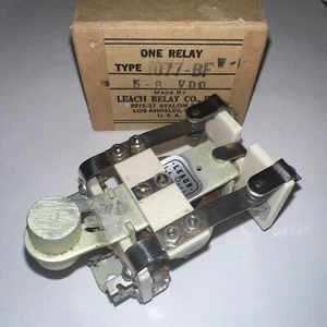 Leach Relay Co. Relé Tipo 1077-BFW 5-8 Voltios D.C. Nuevo Antiguo Stock en Caja. - Imagen 1 de 12