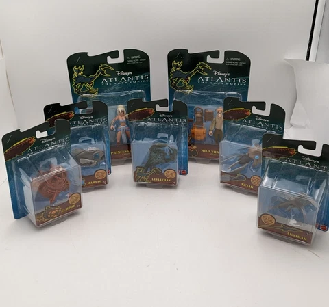 Lot of 7 Disney's ATLANTIS LOST EMPIRE Action Figures Toys NIB Vtg 2000 Die Cast Cover
