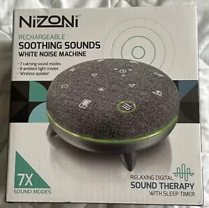 NIZONI RECHARGABLE SOOTHING SOUNDS WHITE NOISE MACHINE 7 Sound 8 Light Modes - Picture 1 of 15