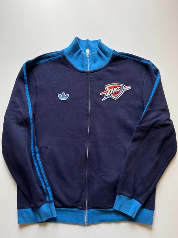 Adidas Oklahoma City Thunder Track Jacket Mens XL Blue Full Zip Trefoil NBA Logo Cover