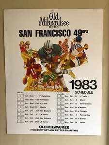 San Francisco 49ers ORIGINAL 1983 Football Schedule Old Milwaukee Beer Poster - Picture 1 of 3