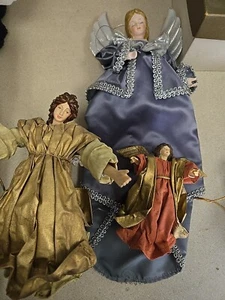 Vintage Set Of Angel Ornaments And Tree Topper - Picture 1 of 11
