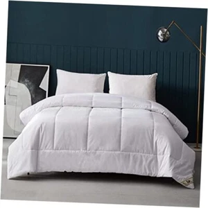 Down Alternative Comforter, Twin Size Duvet Insert with 100% Cotton Cover, - Picture 1 of 8