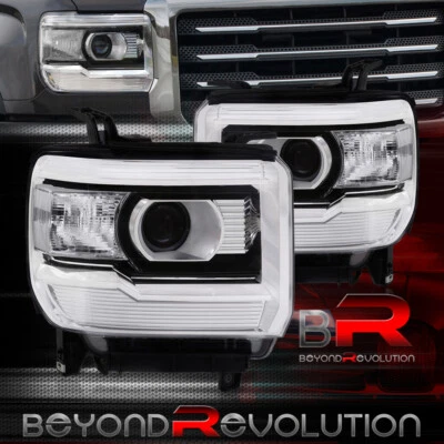 For 2014-2019 Sierra Clear Lens Reflector Black Housing Headlamps Bumper Lights — 第 1/4 张图片