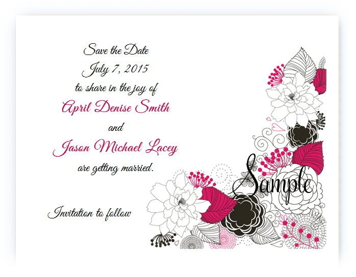 100 tarjetas personalizadas personalizadas de flores florales rosa caliente boda guardar la fecha Foto 1 de 1