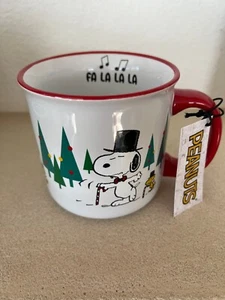 Taza Peanuts Snoopy & Woodstock Navidad Fa La La 21 oz ¡Nueva! - Imagen 1 de 5