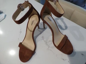 New Latest L'AGENCE brown suede leather ankle strap heel 4" shoes sz 41 US 10 - Picture 1 of 8
