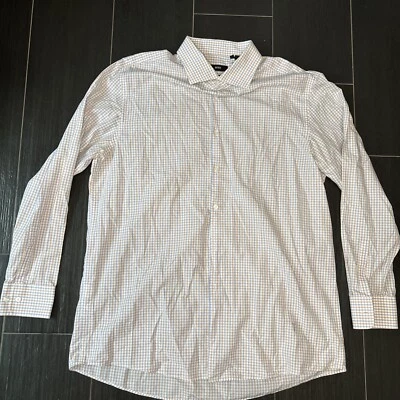 Hugo Boss Sharp Fit Nice Pattern 18 34/35 Blue White Orange - Image 1 of 4