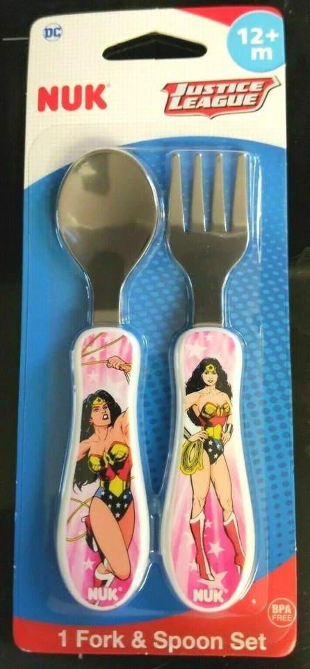 NUK Justice League Utensil Set Wonder Woman 2pk