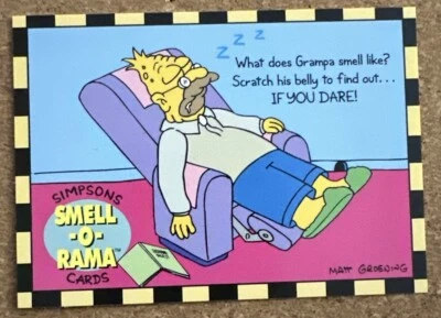 1994 Skybox The Simpsons Series 2 Promo Card P3 Smell-O-Rama Grampa - Image 1 of 2