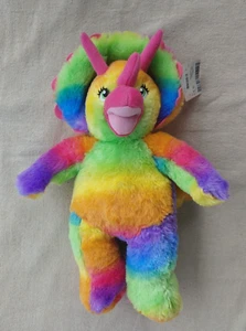 Build A Bear Rainbow Triceratops Dinosaur Stuffed Animal Plush New - Picture 1 of 14
