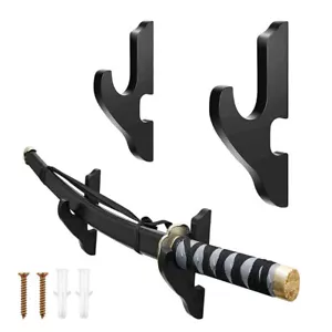 Soporte de espada de madera ajustable para montaje en pared ganchos colgante estante de exhibición - Imagen 1 de 12