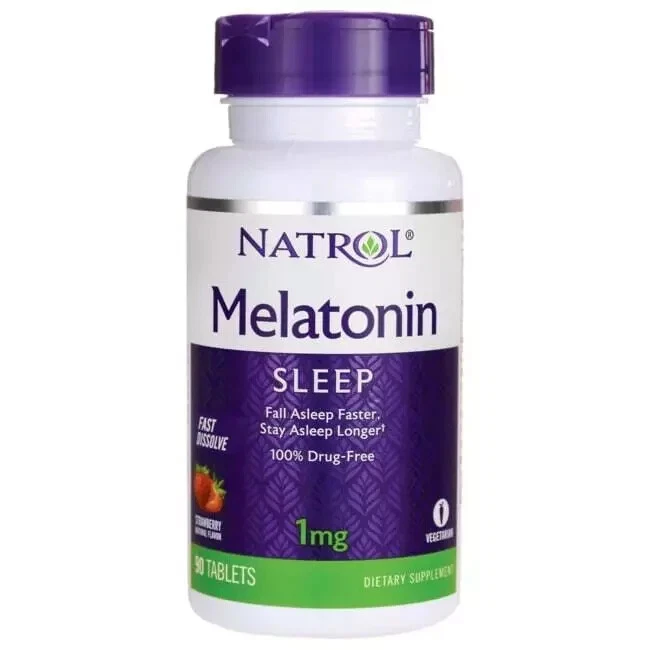 Natrol Melatonina Fast Dissolve Sleep Fresa 1 mg - 90 Comprimidos Foto 1 de 2