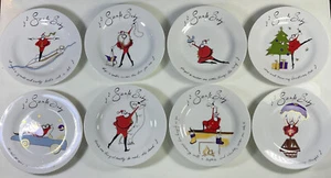 Pottery Barn Santa Baby Salad or Dessert Plates Set of 8 - Picture 1 of 14