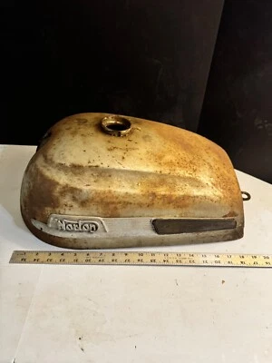 Vintage 1960s Norton Gas Tank Rusty with No Dents - Image 1 of 4