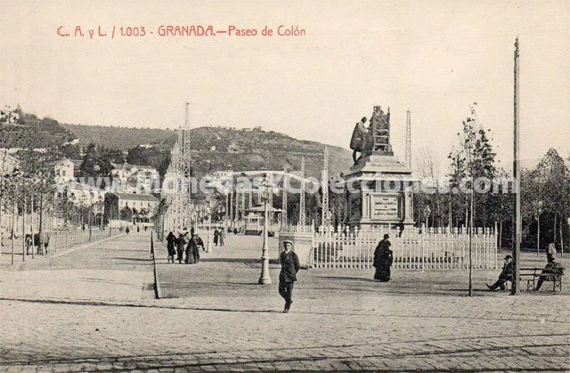 Postal de Granada: Paseo de Colón. Granada - Imagen 1 de 1