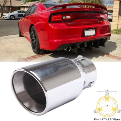 Exhaust Pipe Tip Rear Tail Throat Muffler Stainless For Dodge Charger RT SRT SXT Foto 1 de 4