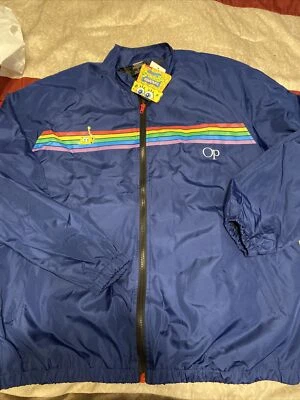 Nickelodeon Bob Esponja Pantalones Cuadrados XL Azul Cremallera Cortavientos Ocean Pacific OP Foto 1 de 4